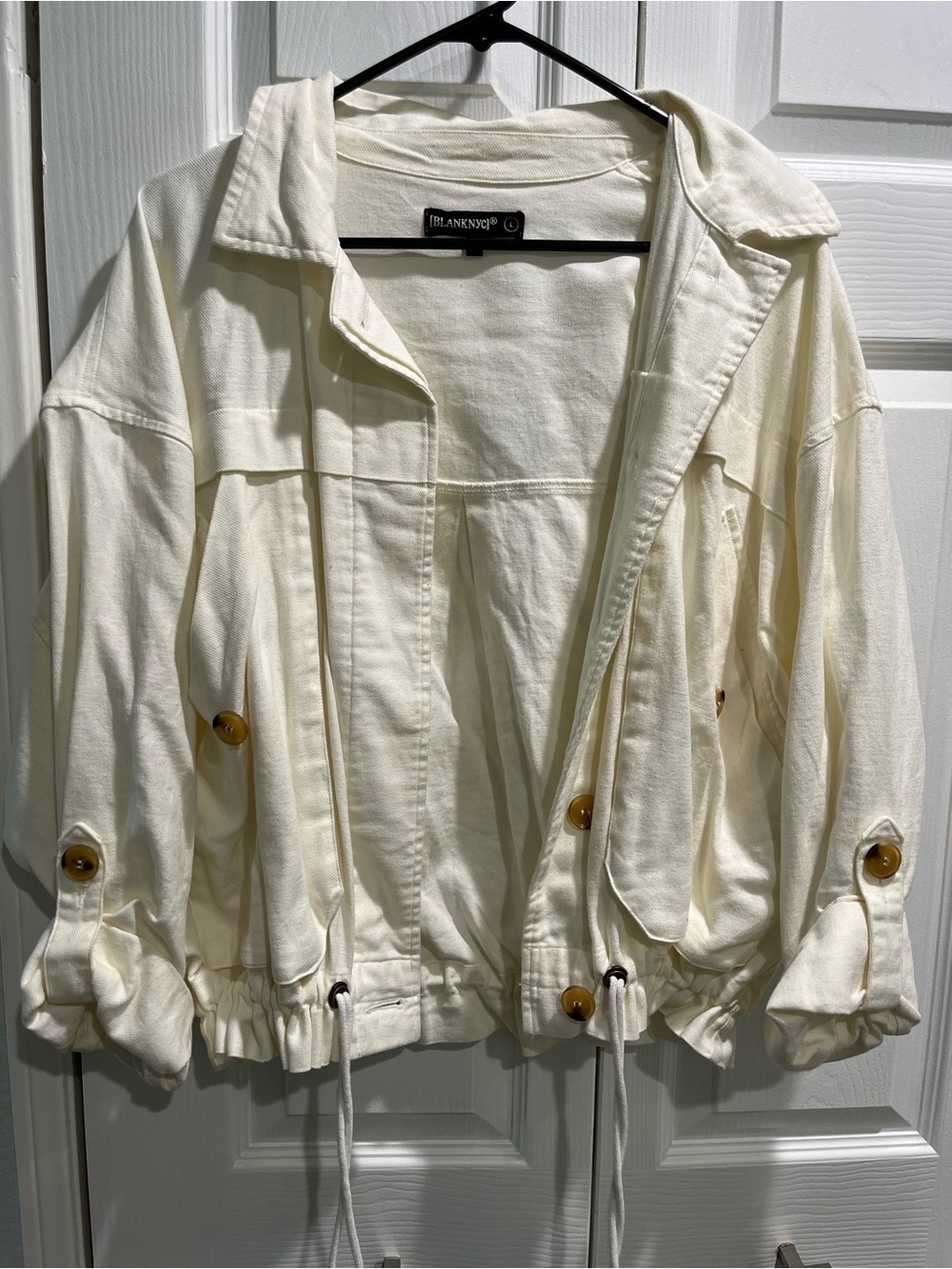 Blank NYC Off-White Drawstring Utility Jacket